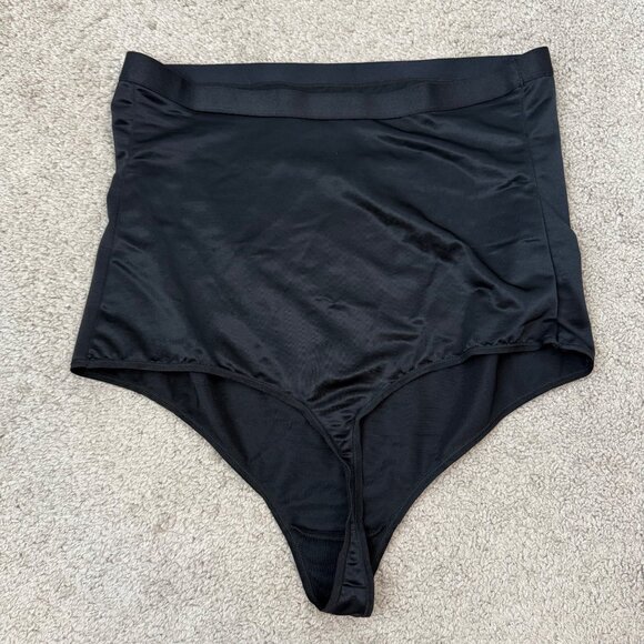 Skims Simply Bare High Waisted Thong Black‎ Onyx 3X - Picture 4 of 4